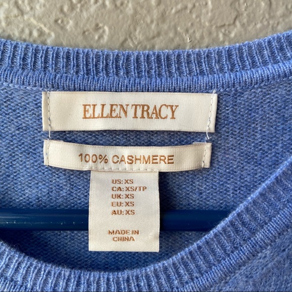 Ellen Tracy 100% Cashmere Sweater | Size XS | light Blue color - Picture 2 of 6